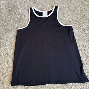 Runway Black and White Athletic Racerback Tank Top Size Large